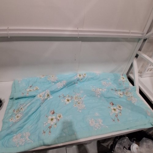 FLORAL BEDDING BLANKET - 57.5" X 78" - TURQUOISE image 3