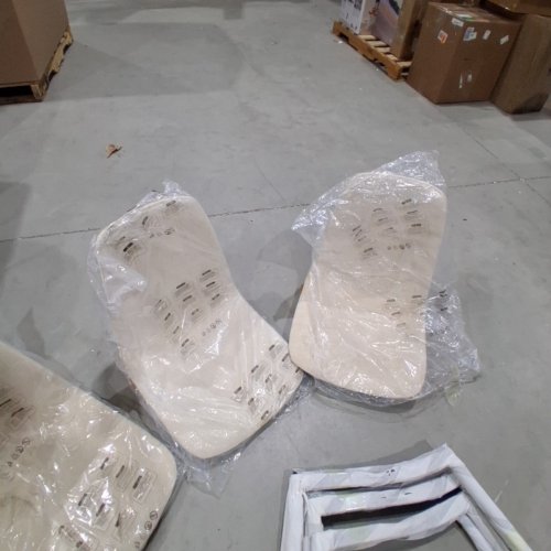 4PK VASAGLE UPHOLSTERED DINING KITCHEN CHAIRS - ADJUSTABLE FEET, CHENILLE FABRIC PU - CREAM WHITE (MODEL: KDC188W01) image 4