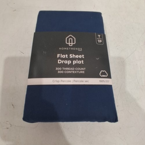 HOMETRENDS 300 THREAD COUNT FLAT SHEET - TWIN, 100% COTTON - BLUE (MODEL: HT30TWFL-BL) image 2