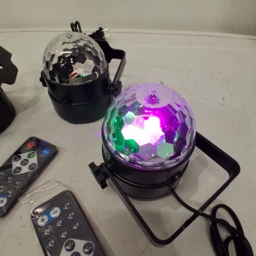 3PK LUDITEK SOUND ACTIVATED PARTY LIGHTS WITH REMOTE CONTROL - BLACK image 2