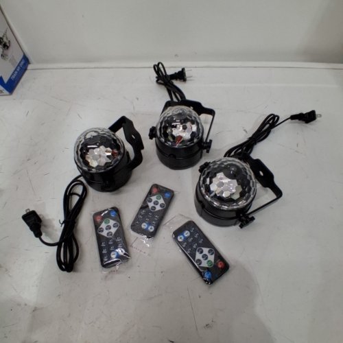 3PK LUDITEK SOUND ACTIVATED PARTY LIGHTS WITH REMOTE CONTROL - BLACK image 3