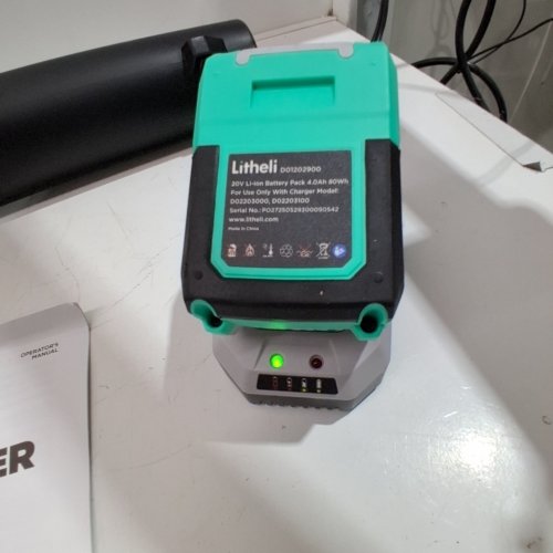 LITHELI 20V CORDLESS LEAF BLOWER BATTERY POWERED FOR CLEANING LEAVES-GREEN (MODEL:D07102150) image 2