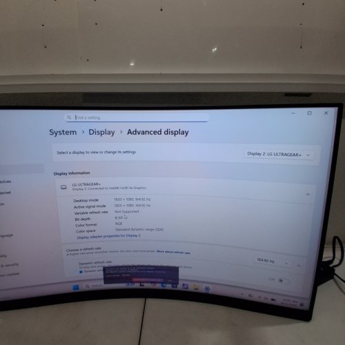 LG ULTRAGEAR G8 37” UHD CURVED GAMING MONITOR - 165HZ, 1MS (GTG), DCI-P3 95%, VESA DISPLAYHDR™ 600 - (MODEL: 37G800A) image 2