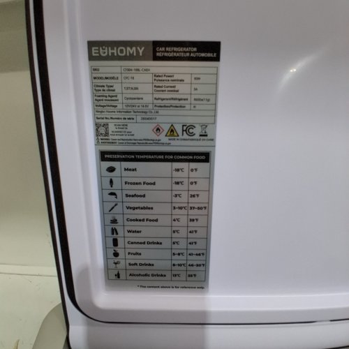EUHOMY PORTABLE CAR REFRIGERATOR WITH APP CONTROL - 18L - 12V - FROM -4° TO 68°F - BLACK/GREY (MODEL: CFC-18 / CF004-18BL-CAEH) image 2