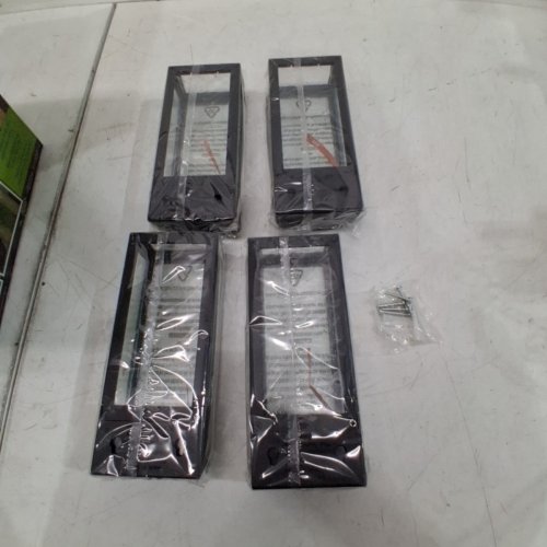 4PK PARADISE OUTDOOR SOLAR LED ACCENT LIGHTS WITH GLASS SIDES AND BOTTOM - 3.2" X 5.2" X 7.9" - 3500K - 10LM - BLACK (MODEL: 1193788) image 2