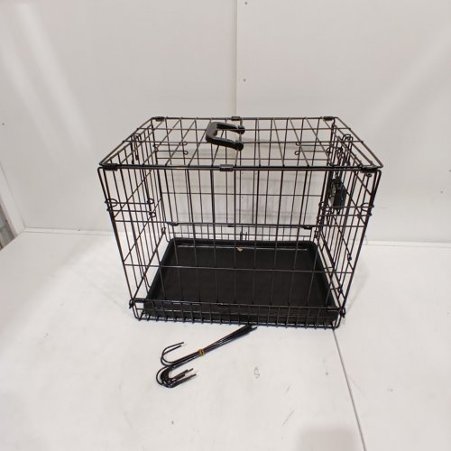 AMAZONBASICS PORTABLE FOLDING DOG CAGE FOR SMALL DOGS - 17" X 15" - BLACK image 2