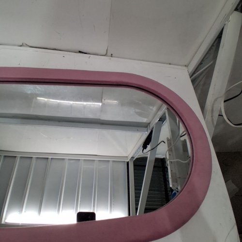 NEUWEABY FULL LENGTH ARCHED FLOOR MIRROR WITH STAND AND PLANEL WRAPPED FRAME - 56" X 20" - PINK image 4