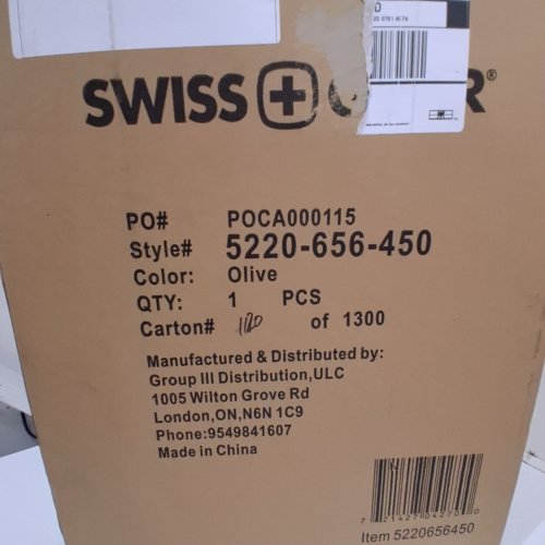 SWISS GEAR TRAVEL LAPTOP BACKPACK - 17" - OLIVE (STYLE: 5220-656-450) image 2