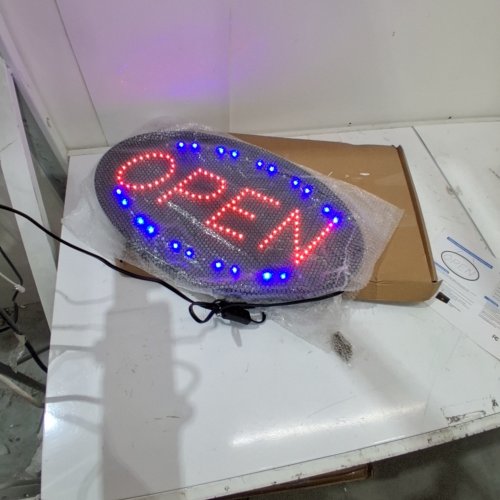 OPEN SIGN BY JAM PREMIUM PRODUCTS 19"X10" LED OPEN SIGN ELECTRONIC BILLBOARD BRIGHT ADVERTISING BOARD FLASHING WINDOW DISPLAY SIGN WITH MOTION - "OPEN" (RED/BLUE) - TWO MODES image 2
