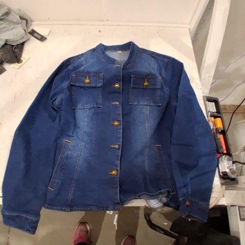 WOMEN'S LONG SLEEVE DENIM JACKET - EXTRA LARGE - BLUE image 2