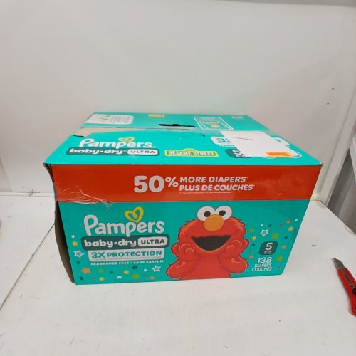 138PK PAMPERS BABY DRY ULTRA DIAPERS - SIZE 5 - ELMO SESAME STREET image 3