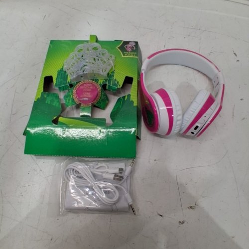 EKIDS WICKED GLINDA BLUETOOTH HEADPHONES FOR KIDS - PINK/WHITE image 3