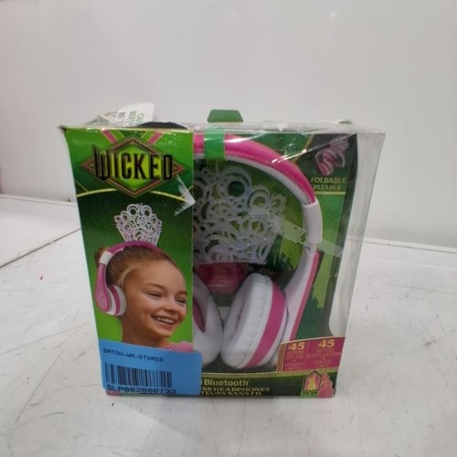 EKIDS WICKED GLINDA BLUETOOTH HEADPHONES FOR KIDS - PINK/WHITE image 4