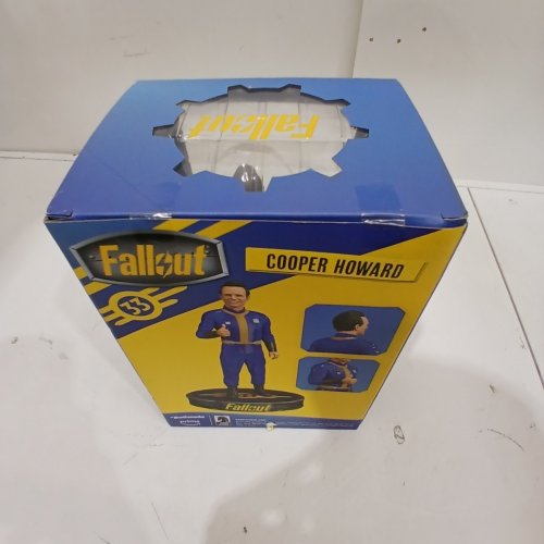 COLLECTIBLE FALLOUT COOPER HOWARD 8" PVC STATUE WITH BASE - BLUE & YELLOW VAULT SUIT image 3
