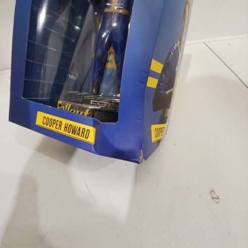 COLLECTIBLE FALLOUT COOPER HOWARD 8" PVC STATUE WITH BASE - BLUE & YELLOW VAULT SUIT image 4