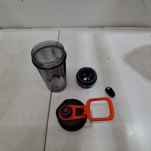 VOLTRX PREMIUM ELECTRIC PROTEIN SHAKER BOTTLE RECHARGEABLE USB C - 24 OZ - BLACK/ORANGE image 3