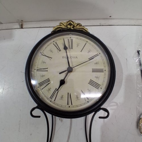 BULOVA PAULINA WALL CLOCK - ASH GREY/GOLD (MODEL: C4391) image 4