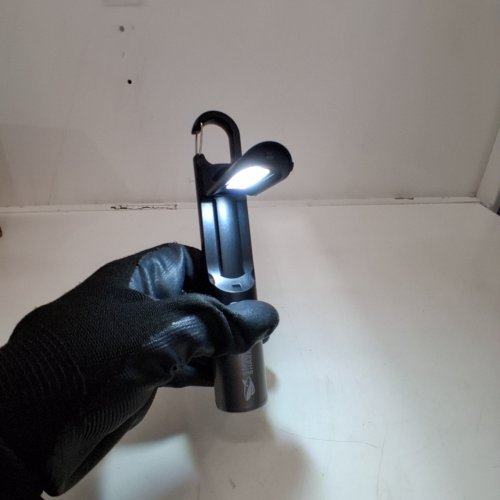 SMILING SHARK MULTIFUNCTIONAL RECHARGEABLE FLASHLIGHT WITH COB SIDELIGHT & HOOK - BLACK (MODEL: G2) image 2
