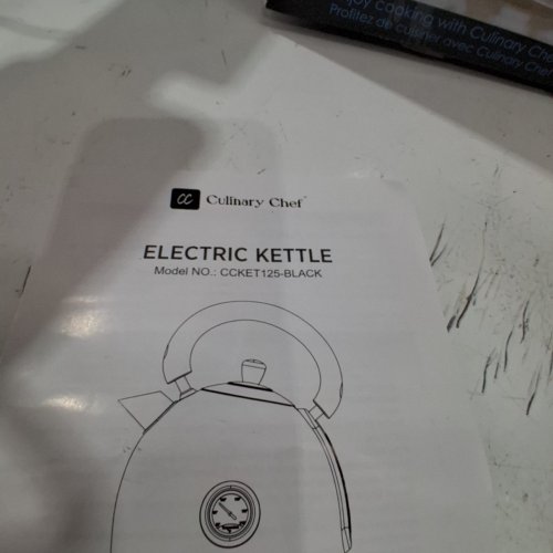 CULINARY CHEF ELECTRIC KETTLE - BLACK (MODEL: CCKET125-BLACK) image 6