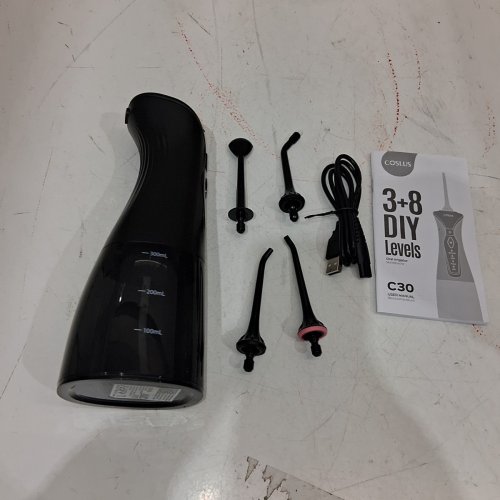 COSLUS ORAL IRRIGATOR WATER FLOSSER WITH 4 HEADS & VARIOUS MODES- 300ML - BLACK (MODEL: C30) image 5