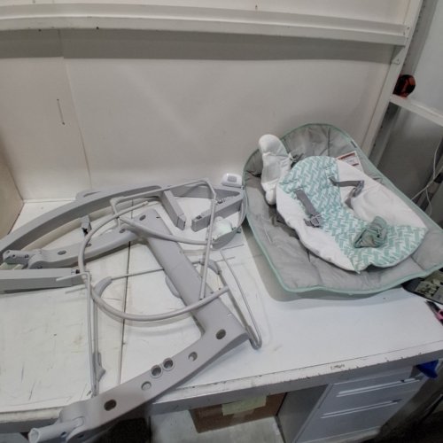 INGENUITY 3-IN-1 KEEP COZY GROW WITH ME VIBRATING BABY BOUNCER, ROCKER & CHAIR - 40LBS CAPACITY - WEAVER THEME GREY/WHITE/GREEN (MODEL: ‎12428) image 2