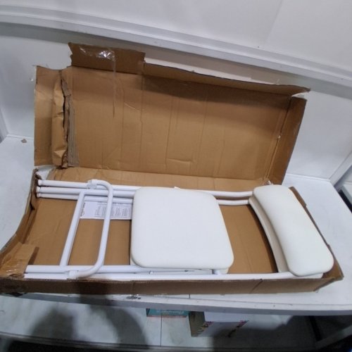2PK AMAZON BASICS FOLDING BAR STOOL WITH FOOTREST - 24"- WHITE (MODEL: 37FSS2-WT) image 2