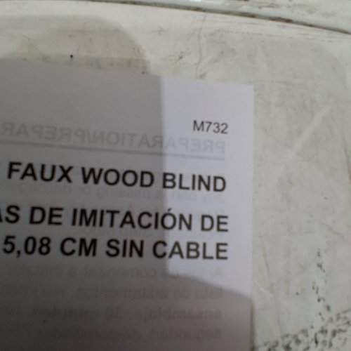 CORDLESS FAUX WOOD BLINDS FOR WINDOWS - 28" X 64" - WHITE - (MODEL: M732) image 2