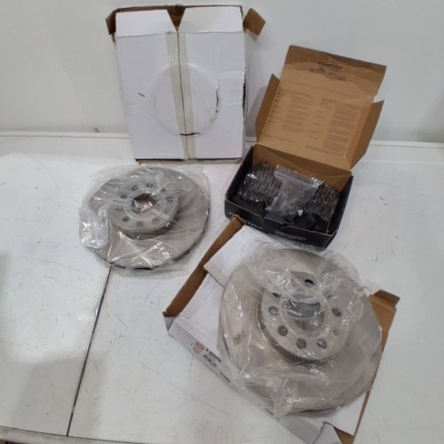 CMX FRONT DISC BRAKE ROTORS AND POSITIVE PLUS BRAKE PADS - FITMENT FOR VOLKSWAGEN AND AUDI MODELS - SILVER (MODEL: 8-980456 - PPF-D1107) image 3