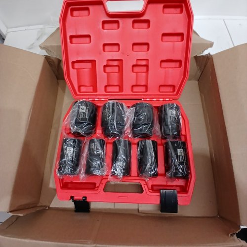 9PC CASOMAN DEEP IMPACT SOCKET SET, 1" DRIVE SPINDLE AXLE NUT 1" TO 2" , 6 POINT - SAE, CR-MO - RED (MODEL: CS339) image 3