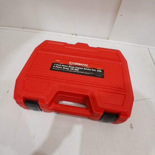 9PC CASOMAN DEEP IMPACT SOCKET SET, 1" DRIVE SPINDLE AXLE NUT 1" TO 2" , 6 POINT - SAE, CR-MO - RED (MODEL: CS339) image 4