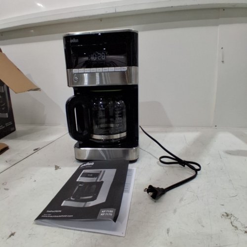BRAUN BREWSENSE 12-CUP DRIP COFFEE MAKER - BLACK/SILVER (MODEL: KF7150BK) image 3