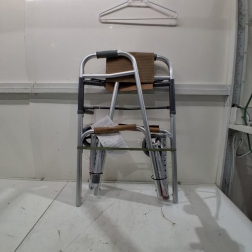 MEDLINE GUARDIAN TWO BUTTON FOLDING WALKER - GREY image 2