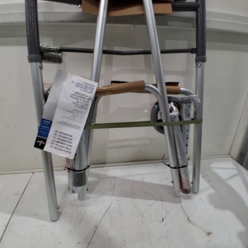 MEDLINE GUARDIAN TWO BUTTON FOLDING WALKER - GREY image 3