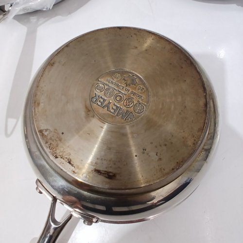 3PC MEYER ACCOLADE INDUCTION OVEN SAFE NO DRIP PROFESSIONAL COOKWARE PAN SET - 8" / 9.5" / 11" - STAINLESS STEEL image 4