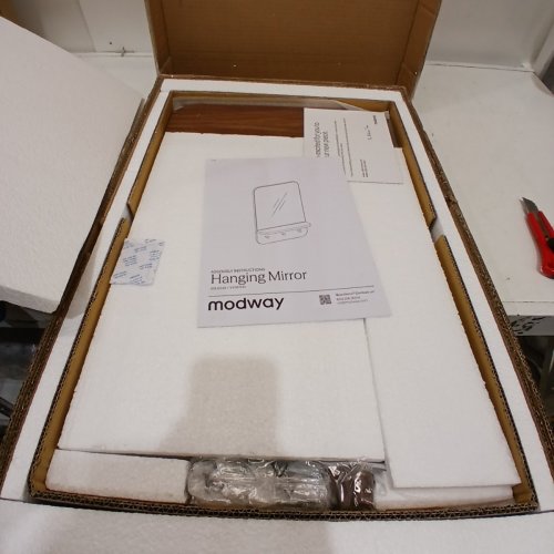 MODWAY LUMINA HANGING MIRROR - 15.5" X 23.5" - OAK (MODEL: EEI-6348-OAK) image 2