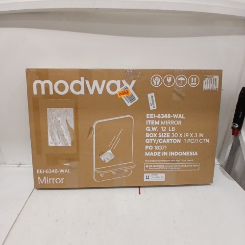 MODWAY LUMINA HANGING MIRROR - 15.5" X 23.5" - OAK (MODEL: EEI-6348-OAK) image 5
