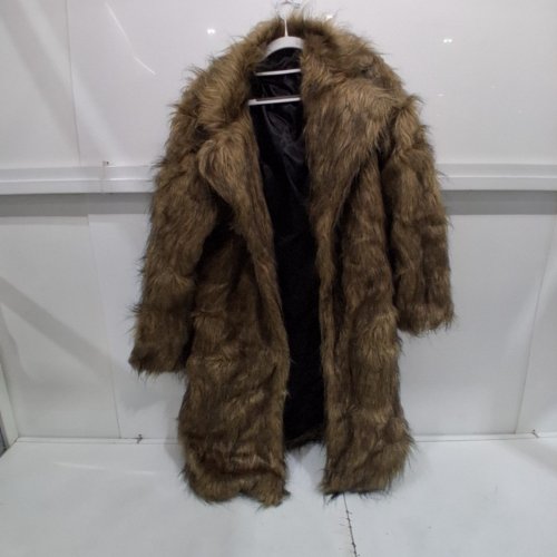 FAUX FUR COAT - SMALL - BROWN image 2