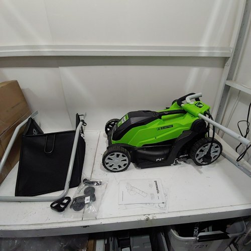 GREENWORKS CORDED ELECTRIC LAWN MOWER - 14" - 9AMP - BLACK/GREEN (MODEL : LMA123) image 3