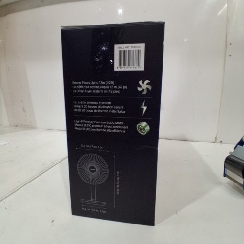 2PC LUMENA FAN STAND 4 CORDLESS DESK FANS - 4 SPEEDS, OSCILLATION - WHITE & NAVY BLUE (MODEL: 1796327) image 3