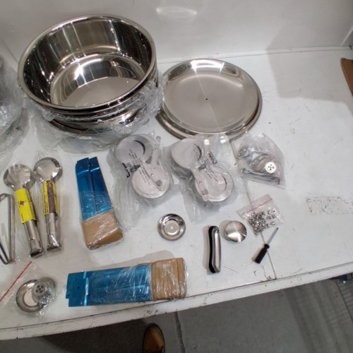 4PK ROUND STAINLESS STEEL CHAFING BUFFET DISH SET - 6QT - SILVER (MODEL: JZYYXCL5LGG4) image 3