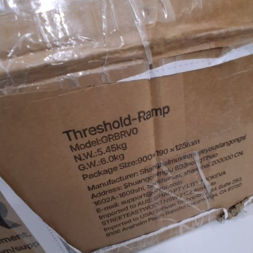 ALUMINUM THRESHOLD DOOR RAMP -4" RISE - 800 LBS MAX - SILVER (MODEL: GRBRVO ) image 2
