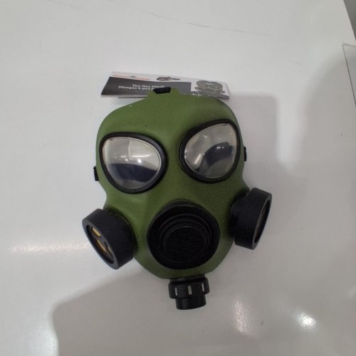 ADULT UNISEX ELASTIC BACK GAS MASK - OSFM - GREEN BLACK image 2