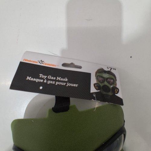 ADULT UNISEX ELASTIC BACK GAS MASK - OSFM - GREEN BLACK image 3