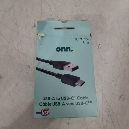 ONN. USB-A TO USB-C CABLE - 10FT - 480 MBPS - BLACK (MODEL: ONA23WI010BC) image 4