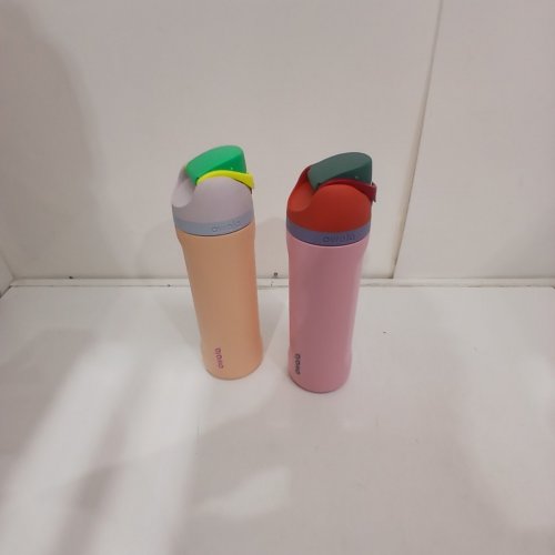2PK OWALA STAINLESS STEEL WATER BOTTLES - 24OZ - PINK/PEACH (MODEL: 1965314) image 2