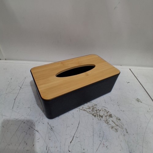 MAINSTAYS RECTANGULAR TISUE BOX HOLDER WITH BAMBOO LID - 9.8" X 5.5" - BLACK / BROWN (STYLE : 6000206588388) image 2