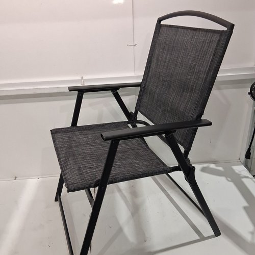 MAINSTAYS PADDED FOLDING CHAIR, LAWN/BEACH CHAIR, 25" X 35.8" - GREY image 2