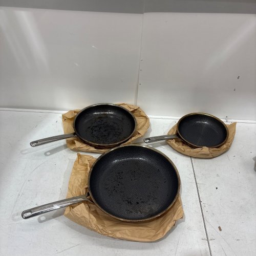 3PC GREENPAN SPECTRA HYBRID CERAMIC NON-STICK SKILLET SET - 8" | 10" | 12" - GREY - (MODEL: 1901845) image 2