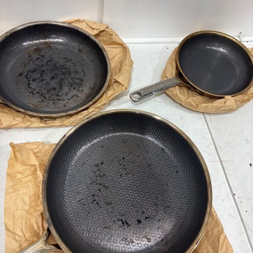 3PC GREENPAN SPECTRA HYBRID CERAMIC NON-STICK SKILLET SET - 8" | 10" | 12" - GREY - (MODEL: 1901845) image 3