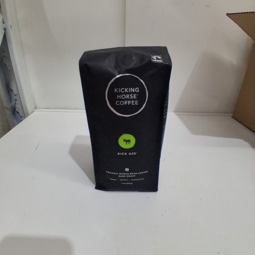 KICKING HORSE COFFEE KICK ASS DARK ROAST ORGANIC WHOLE BEAN - 454G (1LB) image 3